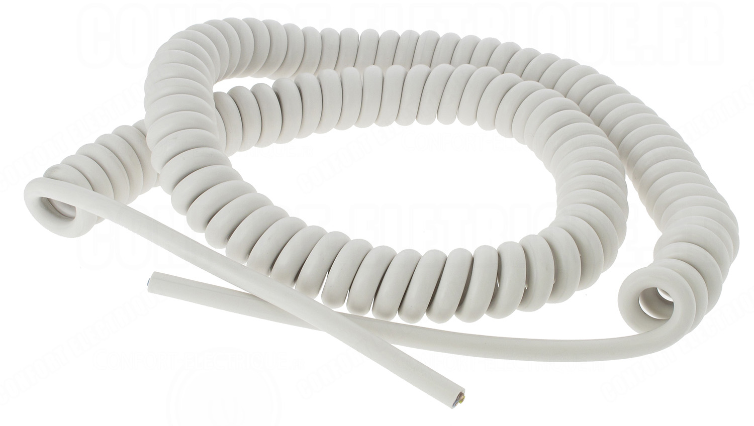 Câble spiralé à 3 brins - Câble électrique pour lampe (blanc