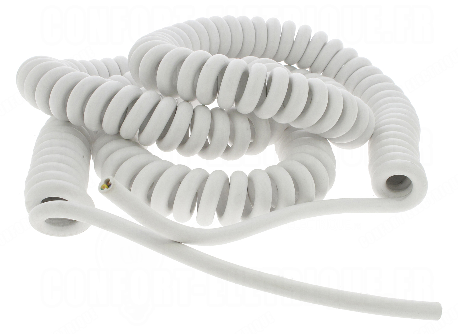 Cable spiralé 3G1 mm longueur 5 mètres blanc Critiques : con..
