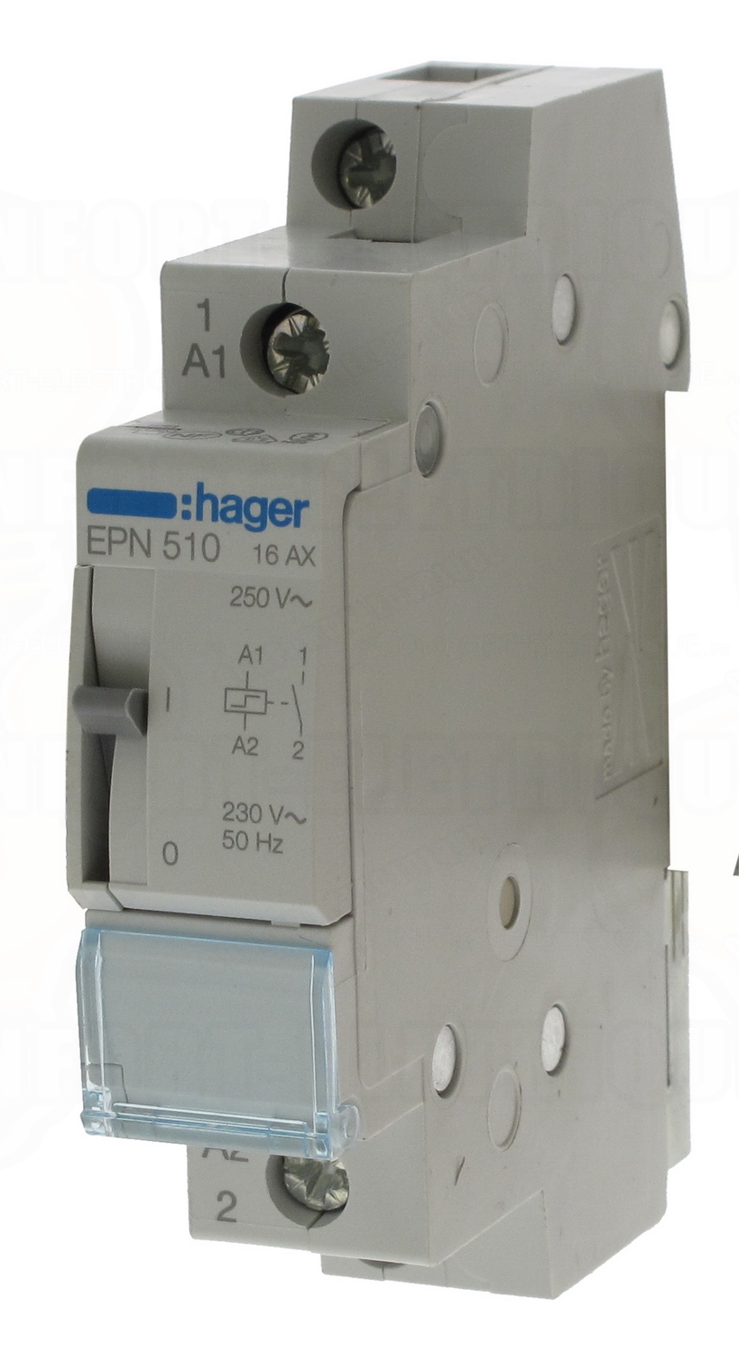 Télérupteur standards à vis 230V 1P 16A 1M Hager EPN510 - 53..