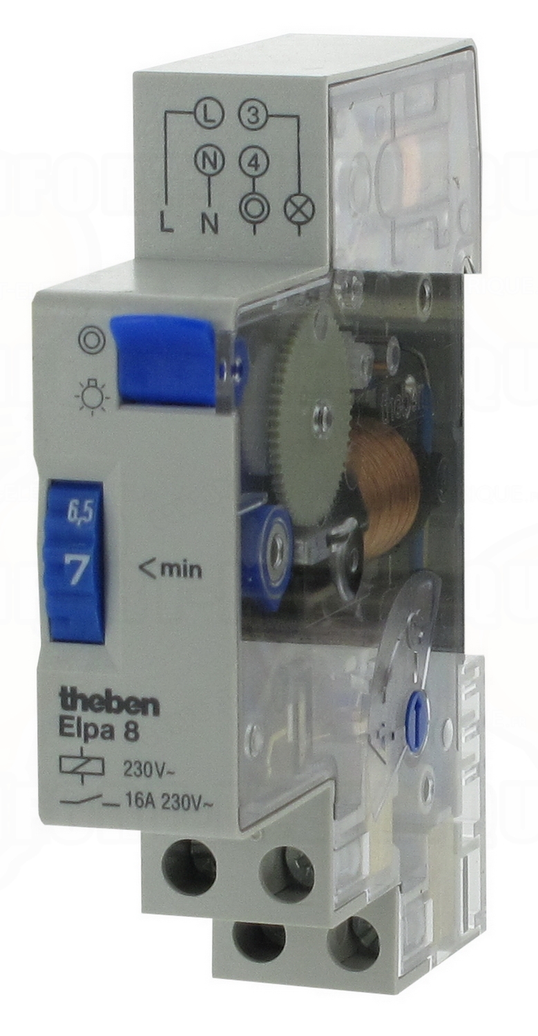 Minuterie 230 V 1 contact réglable de 1 à 7 min Theben ELPA ..