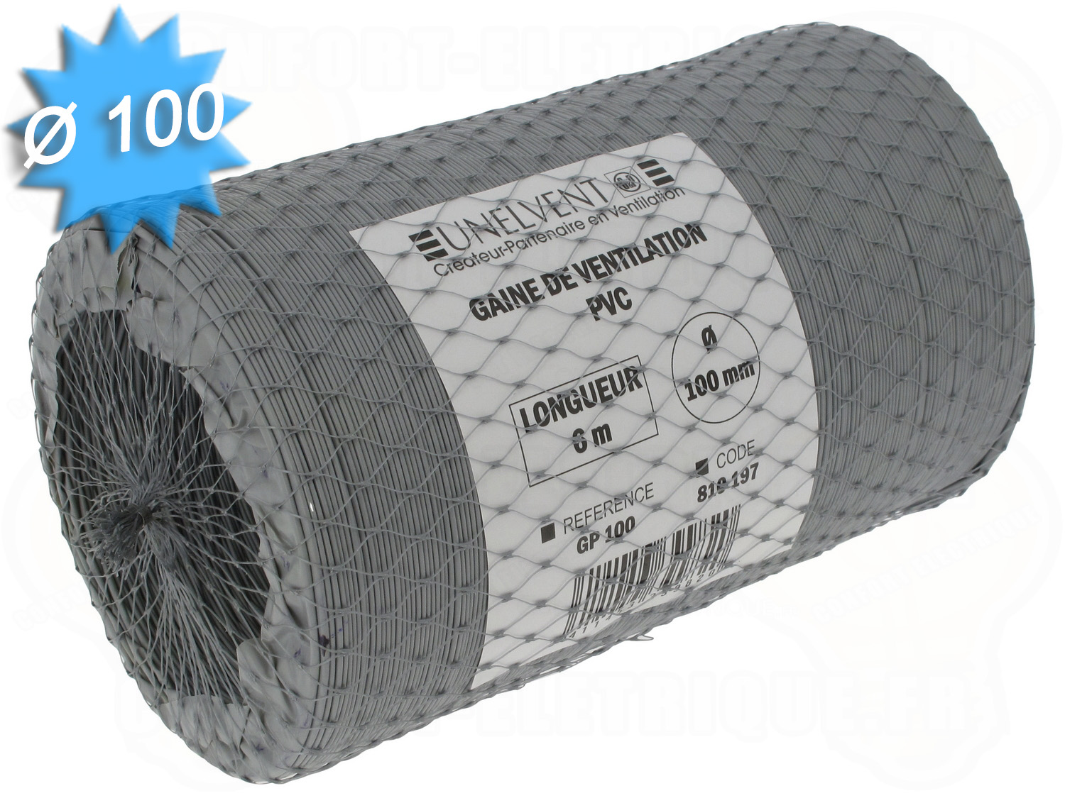 Gaine PVC - Souple - Diamètre 100 mm - 6 mètres - 23,81€