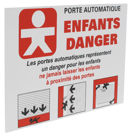 Panneau ENFANTS DANGER pour porte et portail automatique - 4..