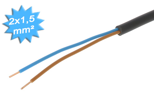 Cable électrique R2V 2 x 1.5 mm² - Couronne de 50 mètres - 6..