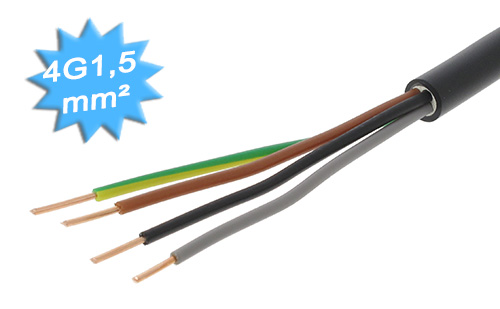 Cable électrique - Rigide - R2V - 4G1.5 mm² - Couronne de 50..