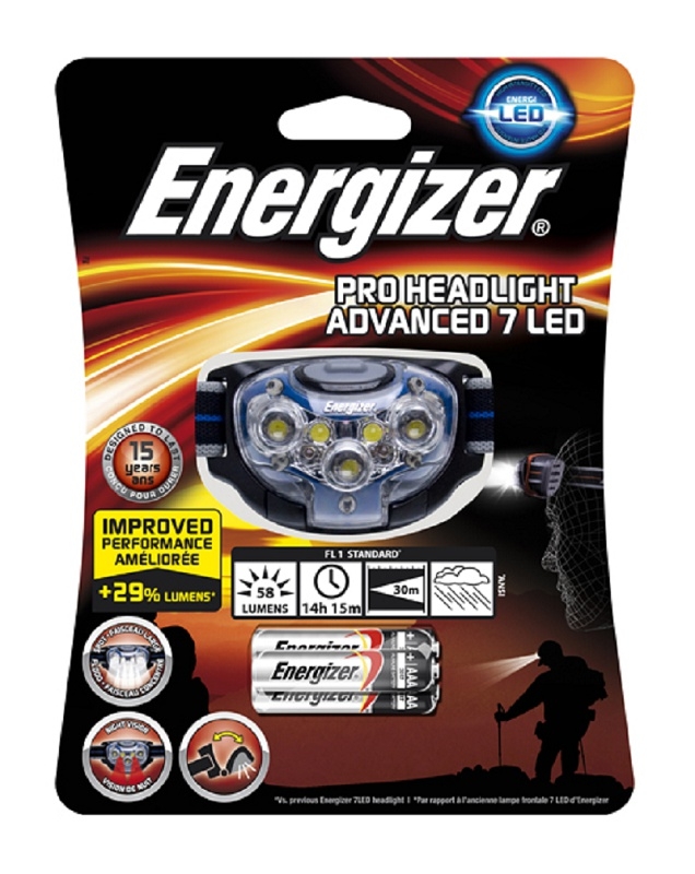 Lampe Frontale - Energizer PRO 7LED + 3 Piles AAA - 100 Lume..