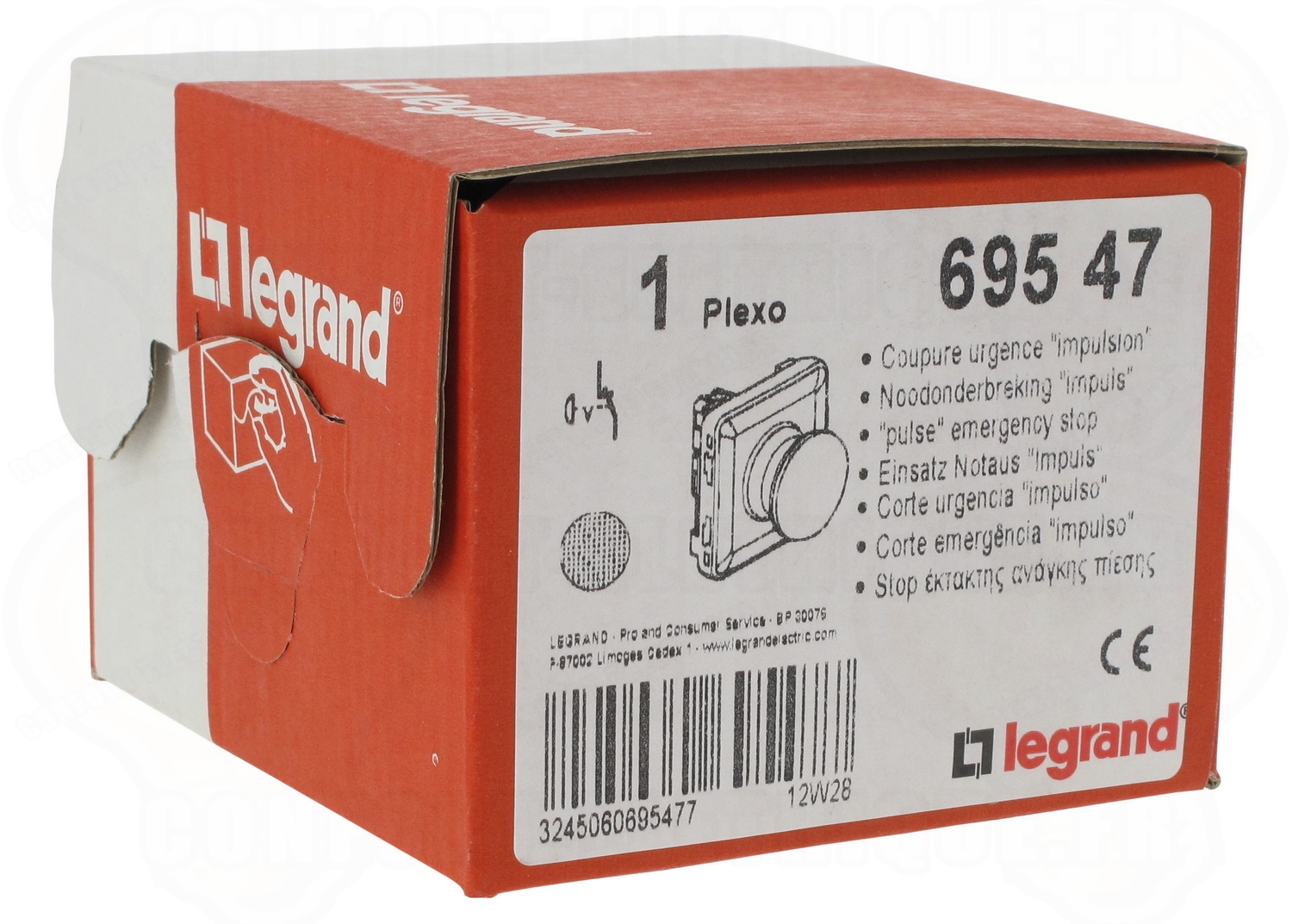 Bouton poussoir - Coup de poing - Legrand Plexo - 81,92€
