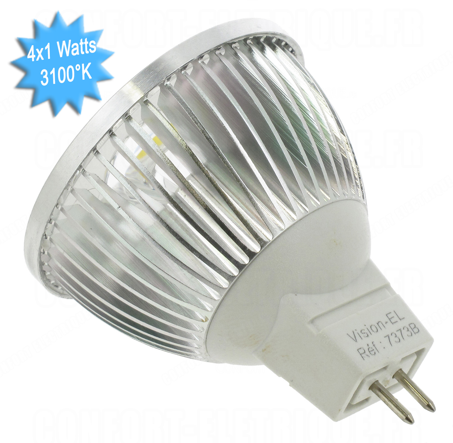 Lampe à LED Vision-EL GU5.3 4x1 Watts 3100K 12 Volts 45D - 6..