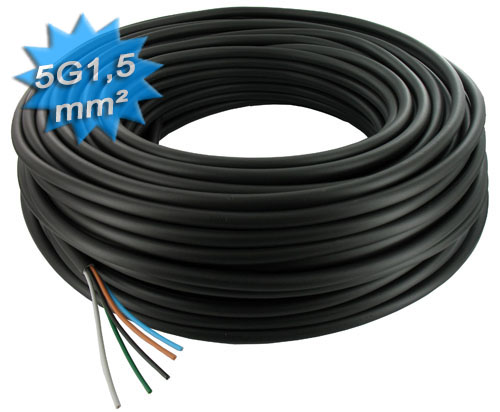 Cable électrique R2V 5G1.5 mm² - Couronne de 50 mètres - 126..