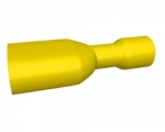 Cosses 6.3 x 0.8 mm femelle jaune isole - Boite de 100