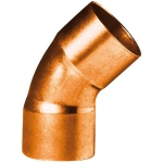 Coude 45 degrs  souder en cuivre - Petit Rayon - Femelle / Femelle - Diamtre 18 mm - Sachet de 10