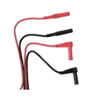 Jeu de 2 cordons mles couds et droits en Silicone rouge et noir Chauvin Arnoux