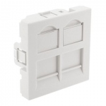 Plastron droit - 2 ports - 45 x 45 - Avec volet - Sans connecteur - GigaMdia PL45DD