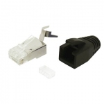 Plug RJ45 - CAT6/EA - Blind - Avec manchon - Noir - Pour cble rigide - Lot de 10 - GigaMdia PLUGC6SRIGN