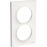 Plaque Schneider Electric Odace Styl - 2 postes - Blanc - Entraxe 57 mm