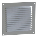 Grille d'aration - A visser - Persienne - Alu - Gris - 150 x 150 mm - Nicoll 1LM1515G