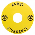 Etiquette plate - Harmony - Jaune - ARRET D'URGENCE - Schneider electric ZBY9130M