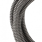 Cble Textile - 3 mtres - 3 x 0.75 mm2 - Noir / Blanc - Bailey 139752