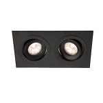 Spot encastr - Carr - Europole Be Best Design - Culot GU10 x 2 - Noir - Orientable - Europole 246555