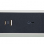 Bloc multiprise - 5 x 2P+T - Parafoudre - USB - 1.5 Mtre - Blanc / Noir - Legrand 049421