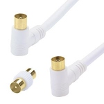 Cable TV - 9.52 mm - Coud  90 Degrs - M / F - Privilge - 2 Mtres + Adaptateur - Erard 4499