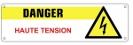 Plaque en pvc danger haute tension 200x60mm