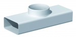 T Plat PVC rigide - Horizontale - Rectangulaire - 55 x 220 mm vers diamtre 100 mm