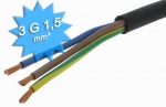 Cable lectrique - Souple - H07 RNF - 3G1.5 mm - Au mtre