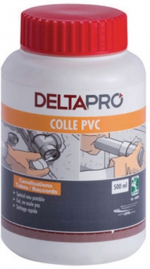 Colle PVC - Pour rseau d'eau potable sous pression - Pot de 500 ml avec pinceau - Deltapro 30601748