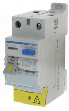 Interrupteur diffrentiel Hager - 40A - 30 mA - 2 Ples - Type AC - Vis / Vis - BD