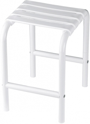 Tabouret de scurit - Avec 4 pieds - 485 x 340 mm - En poxy blanc - Pellet 047650