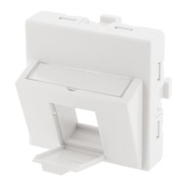 Plastron inclin - 1 port - 45 x 45 - Avec volet - Sans connecteur - GigaMdia PL45IS