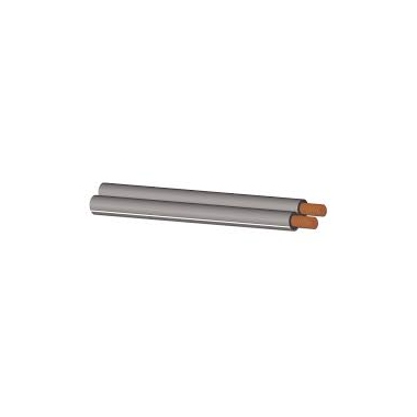 Cable Haut Parleur plat - 2 x 0.75 mm - Gris - Couronne de 100 mtres