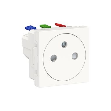 Prise de courant - 2P+T - Affleurante - Bornes auto - Blanc - Schneider electric NU305218