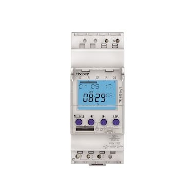 Interrupteur horaire - Digital - 24H / 7J - 2 modules - 1 Contact - 230V - Theben 6100403