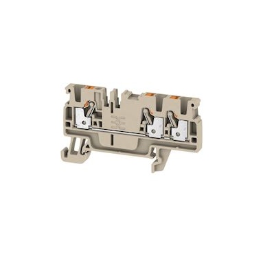 Bloc de jonction de passage - A3C - PUSH IN - 2.5 mm - 800V - 24A - Beige fonc - Weidmuller 1521740000