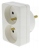 Adaptateur 2P+T - 2 fiches 16A sur prise 20A