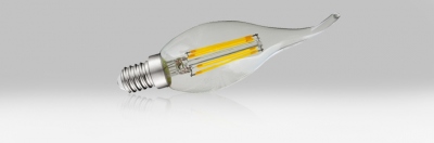 Ampoule  LED COB - Vision-EL - E14 - 4W - 2700K - Coup de Vent - Filament - Claire - Blister