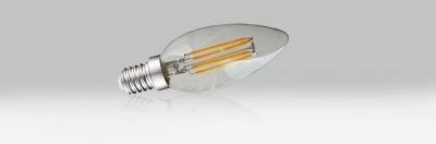 Ampoule  LED COB - Vision-EL - E14 - 4W - 2700K - Flamme - Filament - Claire - Blister