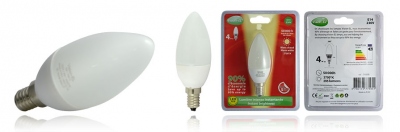 Ampoule  LED - Vision-EL - E14 - 4W - 2700K - Flamme - 230 Volts