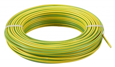 Fil rigide H07-VR 1 x 16 mm - Vert Jaune - Couronne de 100 mtres