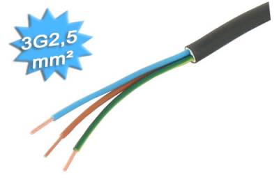 Cable électrique - Rigide - R2V - 3G2.5 mm² - Au mètre - 2,0..