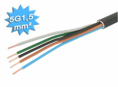 Cable lectrique - Rigide - R2V - 5G1.5 mm - Au mtre