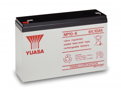 Batterie au Plomb - 6 Volts - 10 Ah - Yuasa NP10-6
