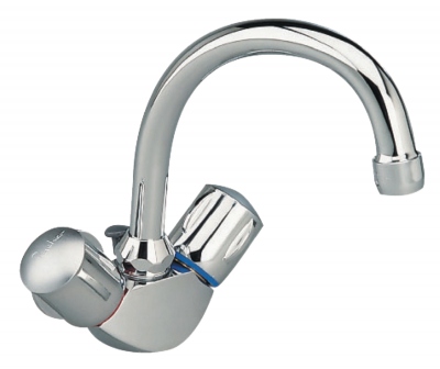 Mlangeur de lavabo - Porcher ULYSSE - Bec tube orientable et tirette - Chrom - Porcher D1603AA