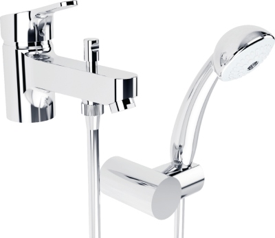 Mitigeur - Bain / Douche - Olyos C2 - Monotrou avec ensemble douche 1 jet - Chrom - Porcher D1140AA