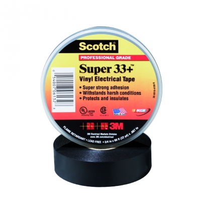 Ruban adhsif vinyle scotch - 3M SUPER 33+ - 19 mm x 20 Mtres - 3M 80021