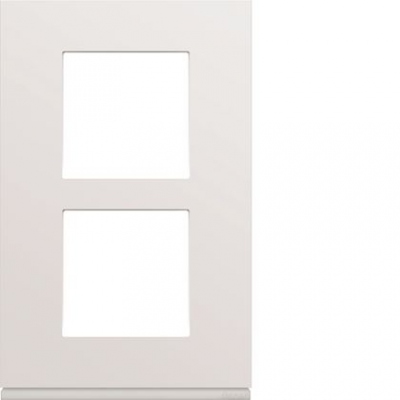 Plaque - 2 postes - Verticale - 57 mm - Pure - Hager Gallery WXP0022