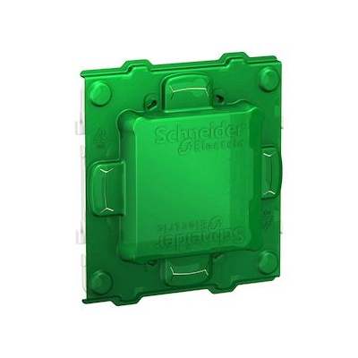 Support de fixation - 2 modules - Avec protection de chantier - Plastique - Schneider Unica NU7002PC