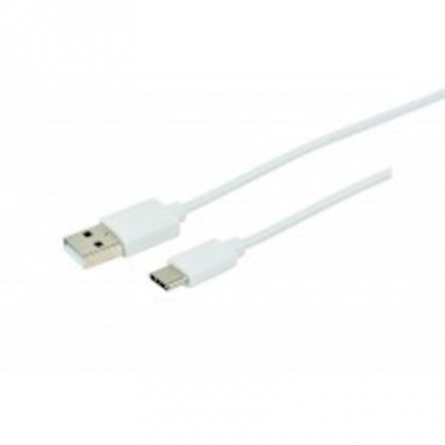 Cordon - Type C Mle vers USB Mle - 3A - 1 mtre - Blanc - Erard 722442