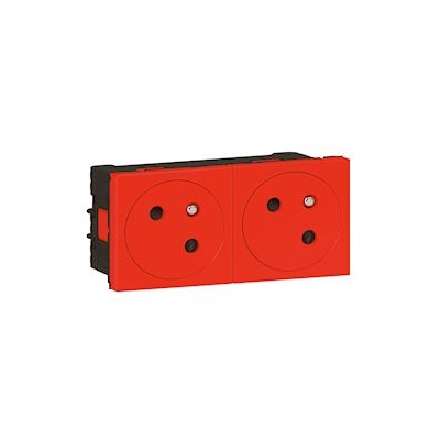 Prise de courant - 2 x 2P+T - Rouge - Surface - Legrand 077172L